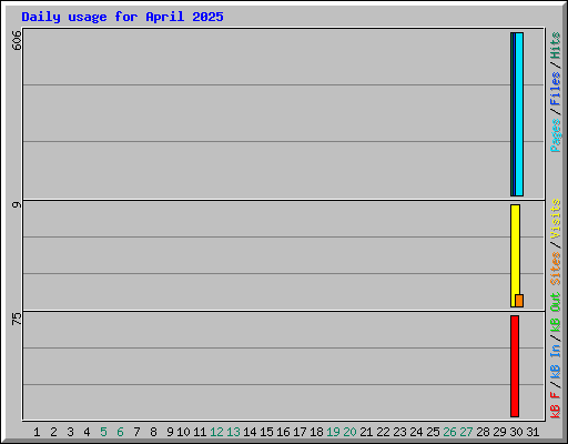 Daily usage for April 2025