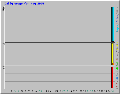 Daily usage for May 2025