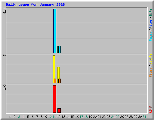 Daily usage for January 2026