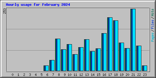 Hourly usage for February 2024
