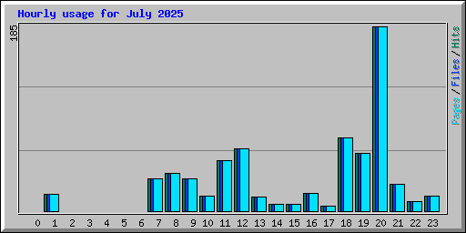 Hourly usage for July 2025